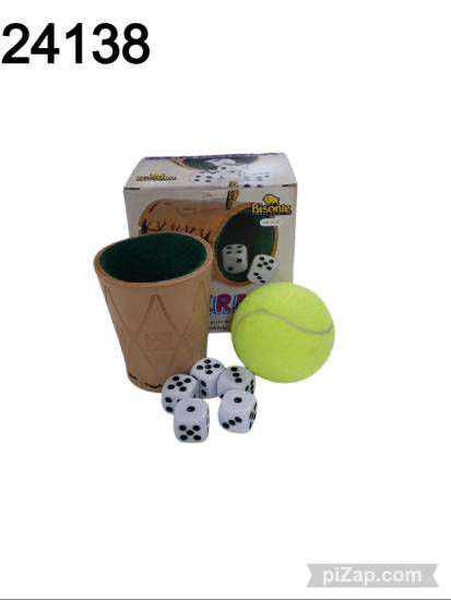 Imagen de GENERALA BISONTE CUBILETE CUERO CON DADOS EN CAJA 2.25